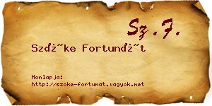 Szőke Fortunát névjegykártya